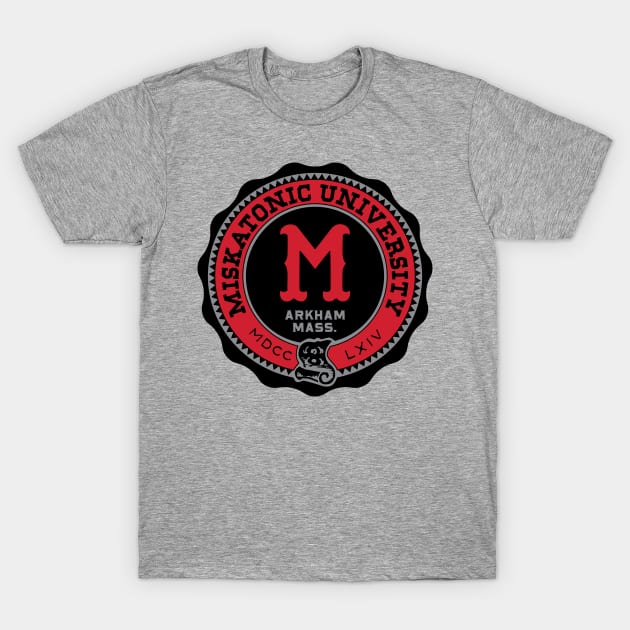 Miskatonic University Pin T-Shirt by HPLHS